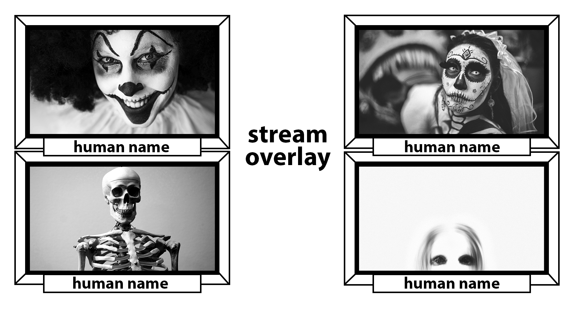 4 Person Stream Overlay Examples