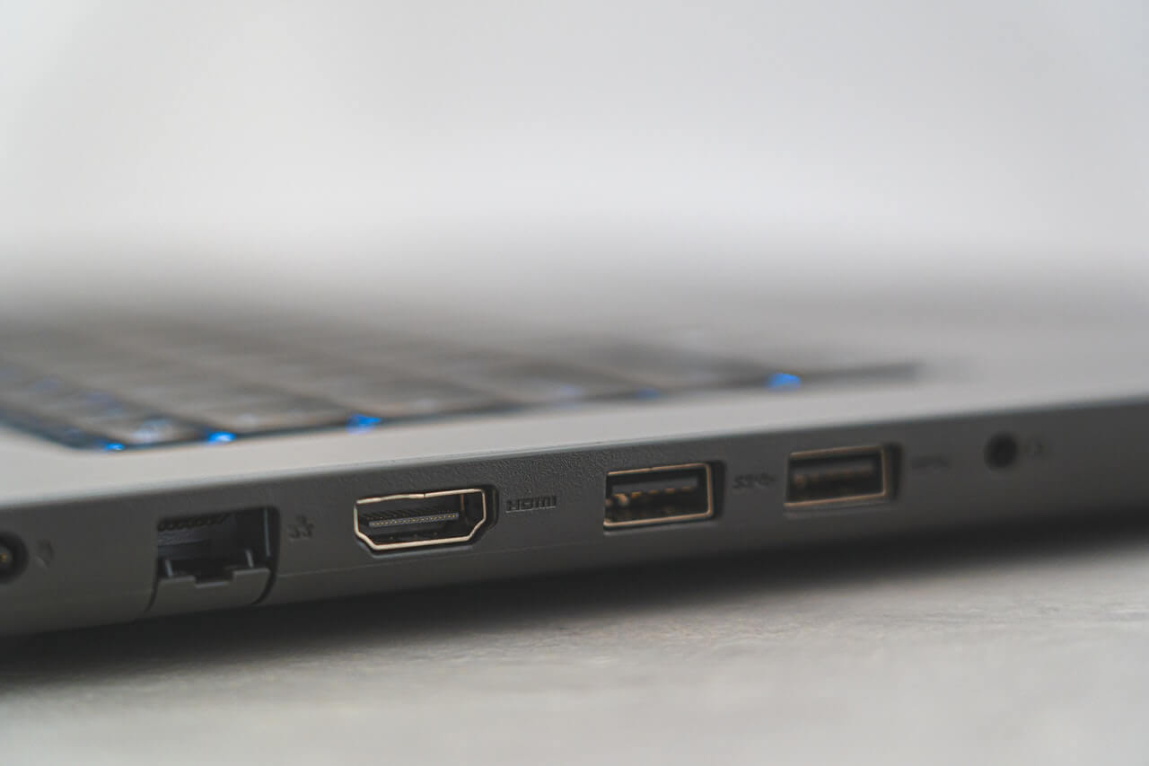 Side View Of Laptop Showing HDMI Port